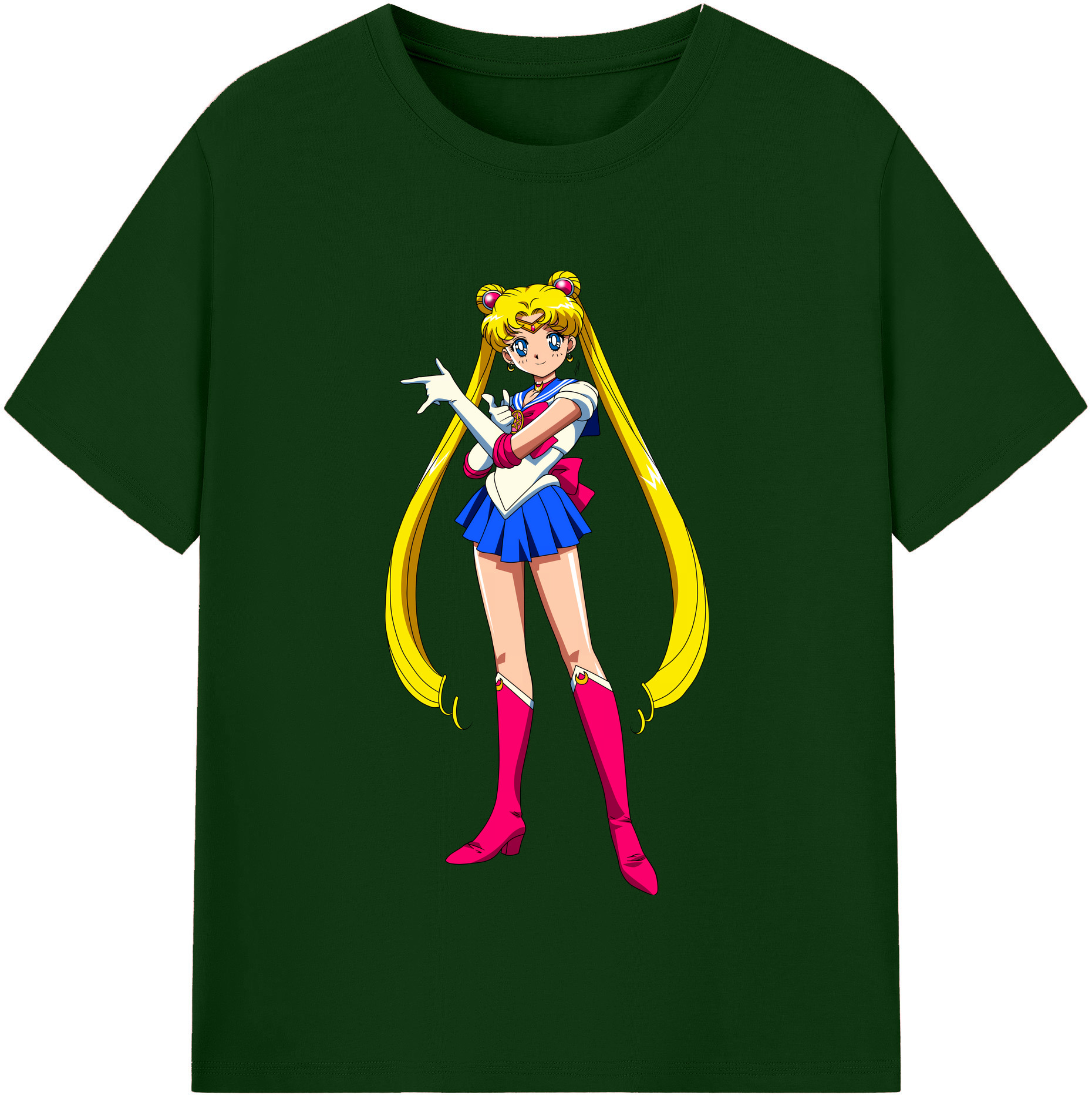 （画像用） 美少女戦士セーラームーン 月野 うさぎ つきの うさぎ Sailor Moon Tsukino Usagi 綿100％半袖Tシャツ（フロントプリント）